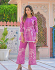 Orchid purple floral coord set