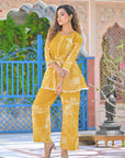 Honey yellow floral coord set
