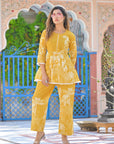 Honey yellow floral coord set