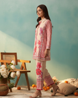 Pink Houndstooth Floral Printed Cord Set