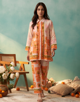 Peach Geometric Frame Printed Cord Set