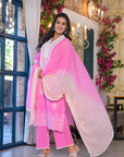 Baby pink ombre suit set