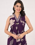 Mulberry purple floral coord set