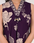 Mulberry purple floral coord set