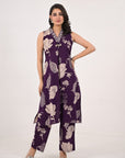 Mulberry purple floral coord set
