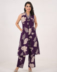 Mulberry purple floral coord set