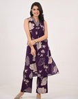Mulberry purple floral coord set