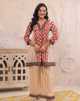 Brick red booti coord set
