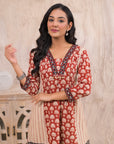 Brick red booti coord set