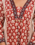 Brick red booti coord set