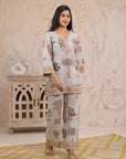 Grey mustard floral co-ord set