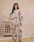 Grey mustard floral co-ord set