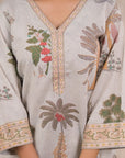 Grey mustard floral co-ord set