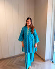 Aqua Noor Strips Co-ord Set