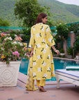 Citrine yellow floral suit set