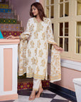 Floral sunny mustard suit set