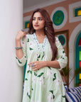 Mint green floral suit set