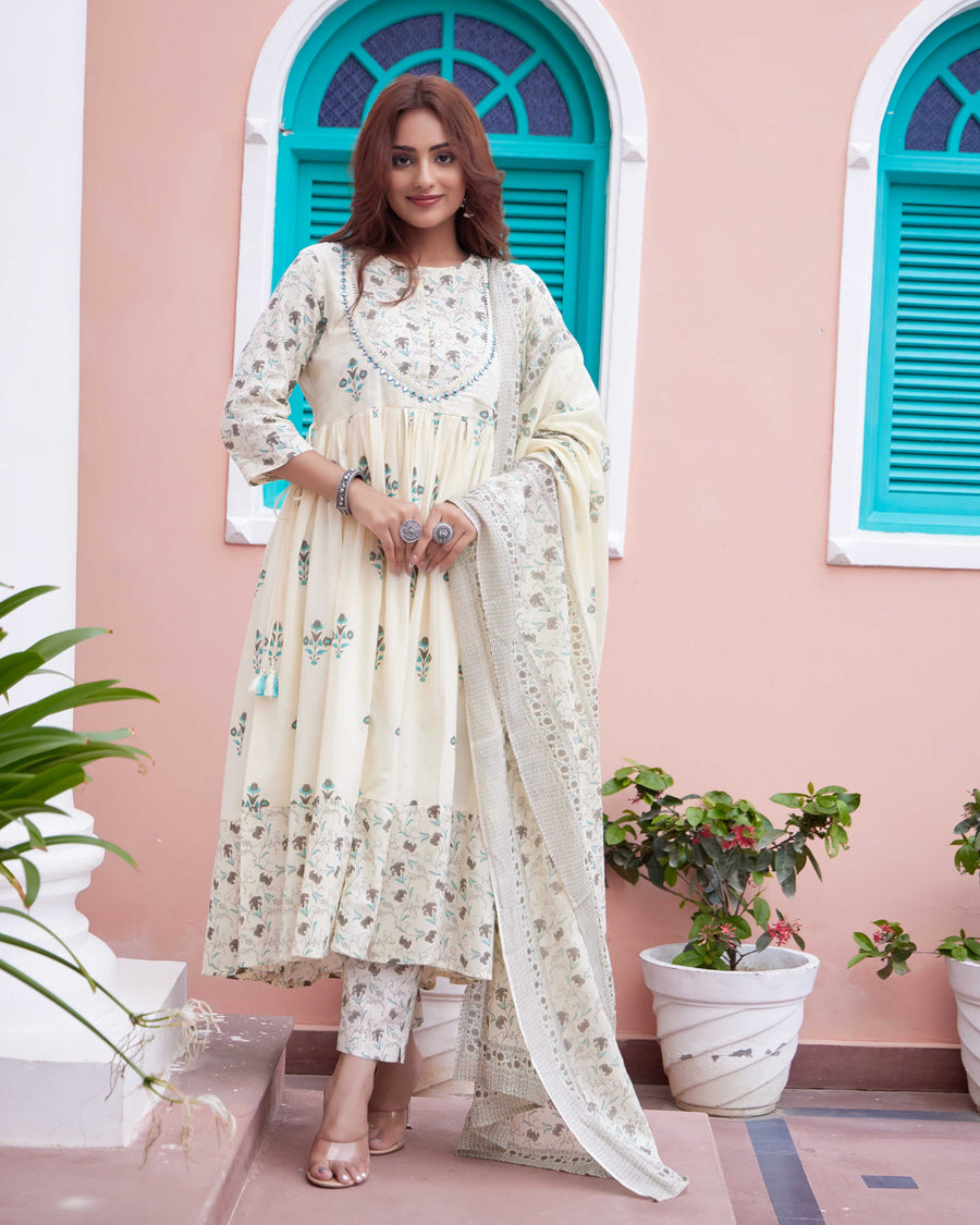 Fairy blue anarkali suit set