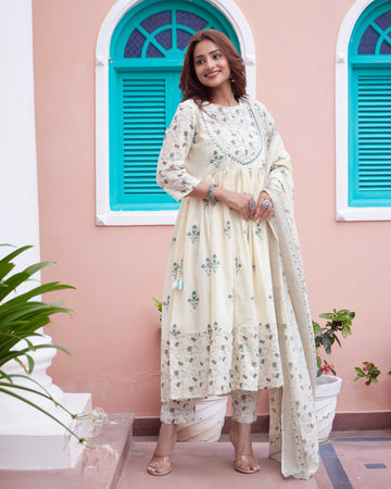 Fairy blue anarkali suit set