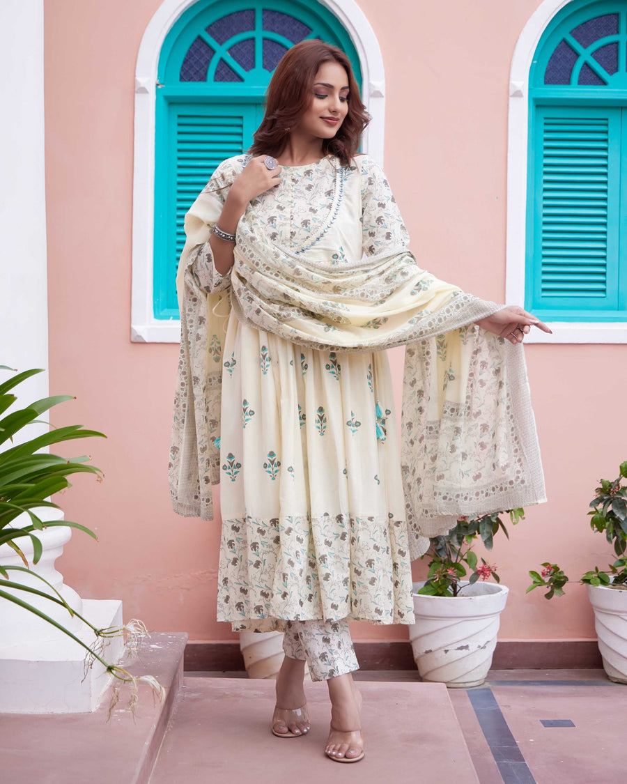 Fairy blue anarkali suit set