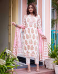 Floral pink block suit set