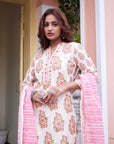 Floral pink block suit set