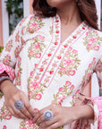 Floral pink block suit set