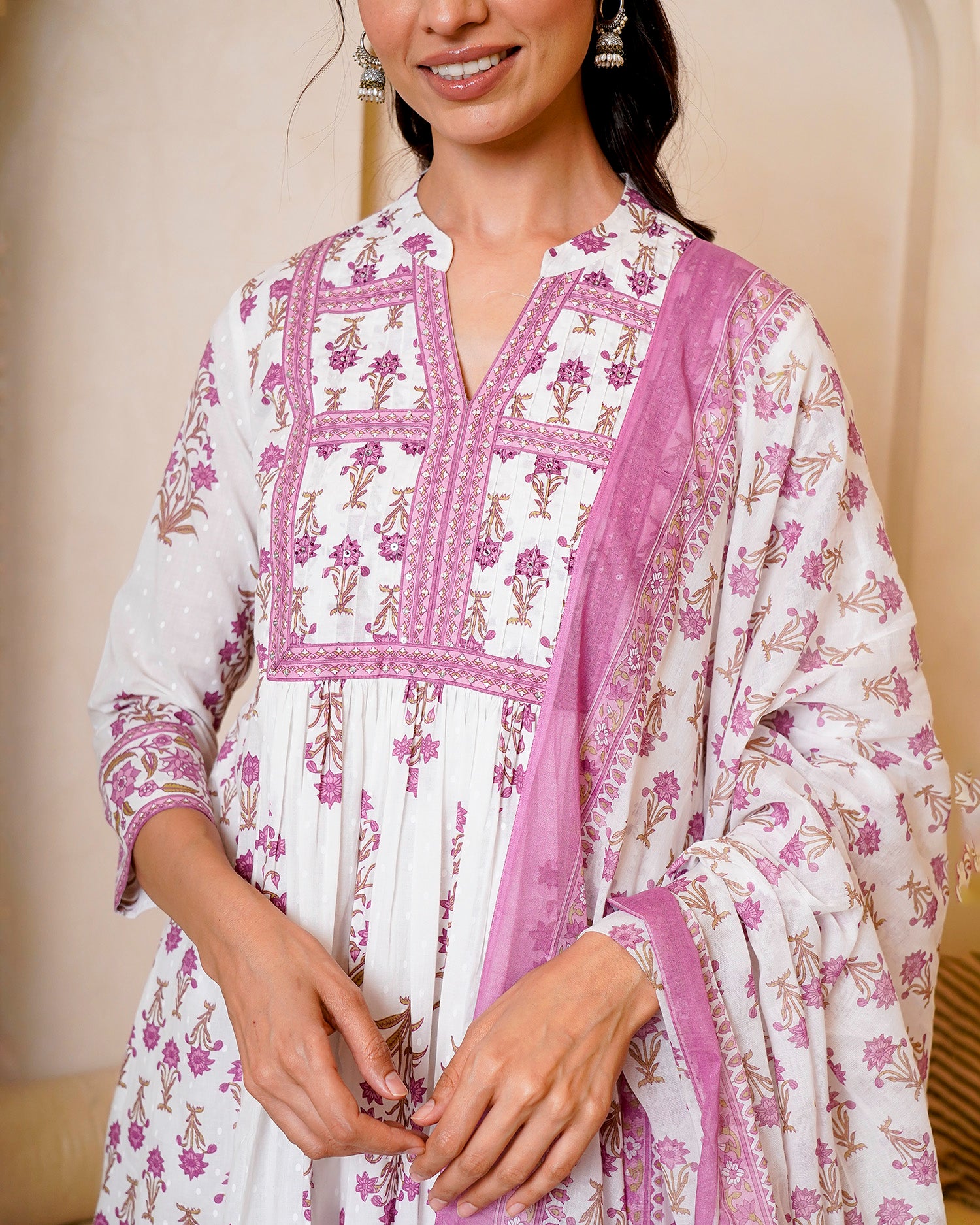 Rose pink bloom suit set