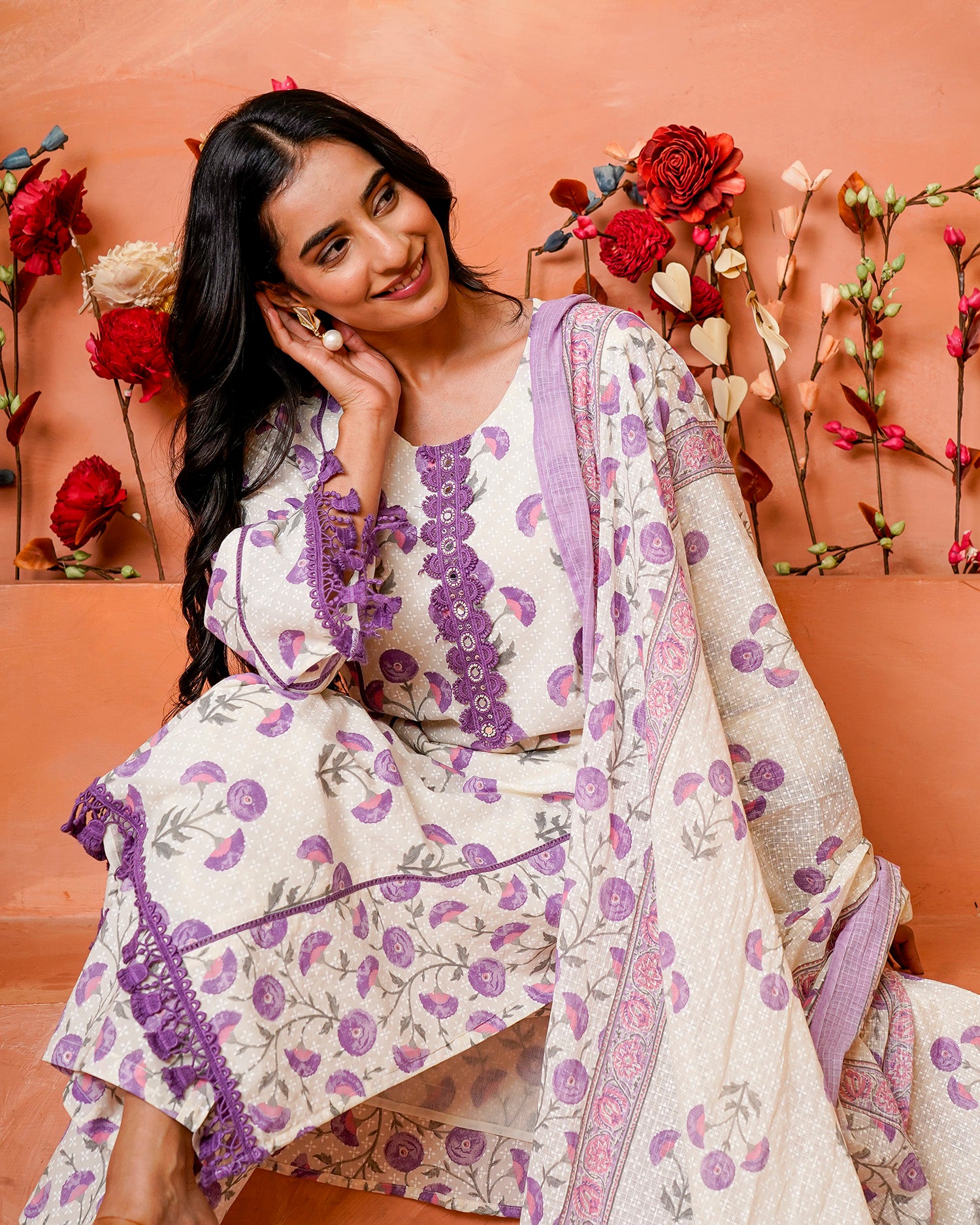 PURPLE BLISS FLORAL SUIT SET