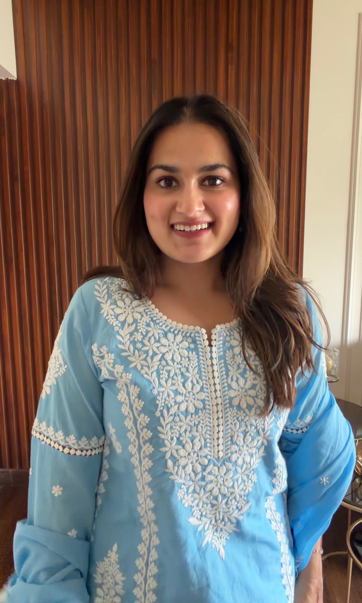 Blue Farshi Lucknowi Suit set
