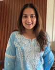 Blue Farshi Lucknowi Suit set