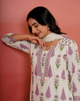 Mauve Phoolkari Booti Suit Set
