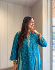 Aqua Noor Strips Co-ord Set