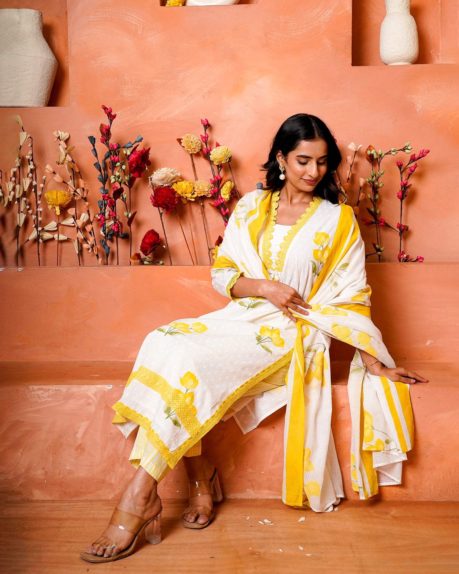 Yellow Blush Petals Suit Set