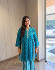 Aqua Noor Strips Co-ord Set