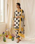 Yellow Polka farshi Suit Set