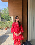 Laal Gul Strips Co-ord Set
