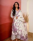 Mauve Phoolkari Booti Suit Set
