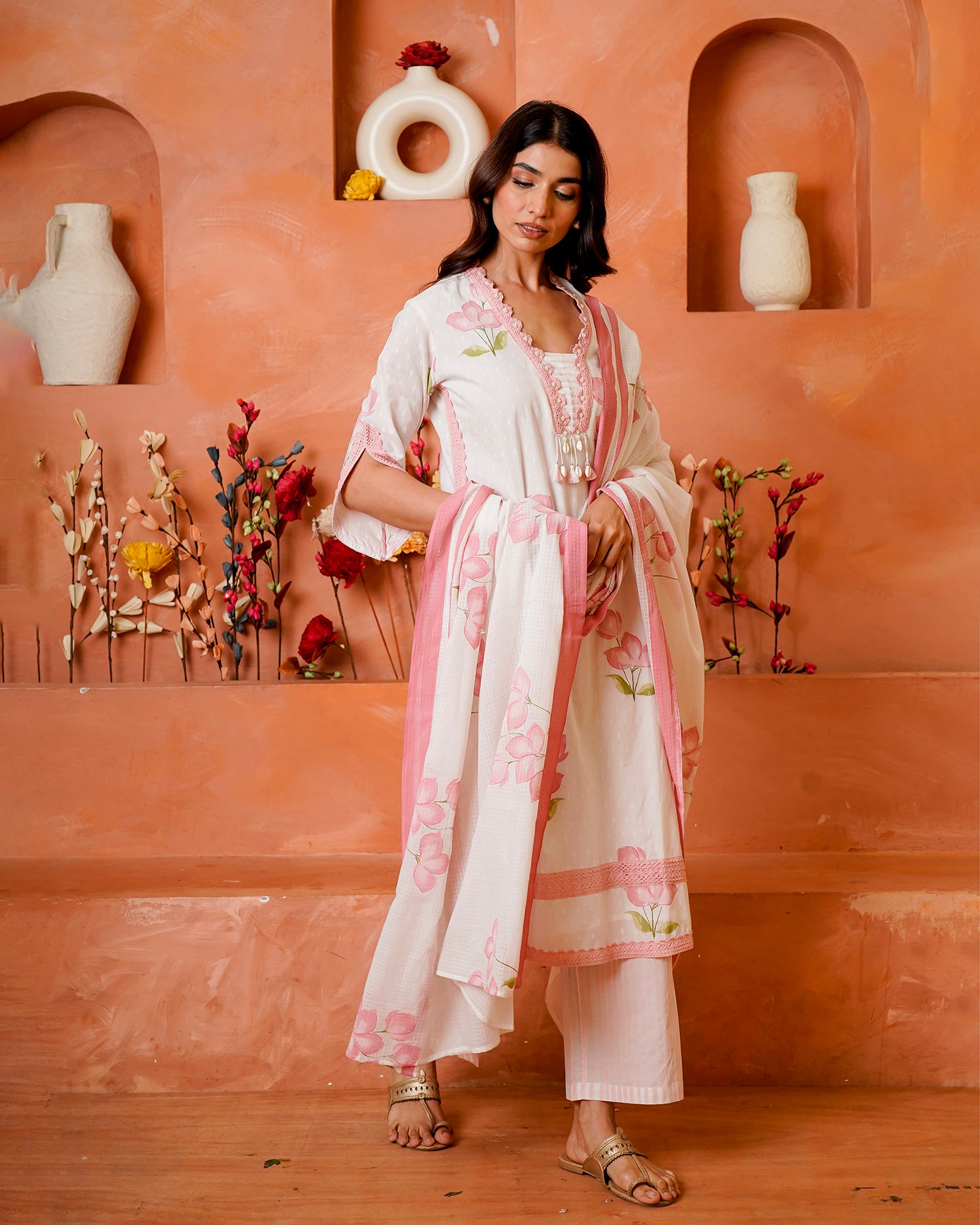 Pink Blush Petals suit set