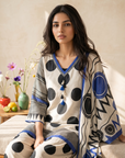 Blue Polka Farshi suit set