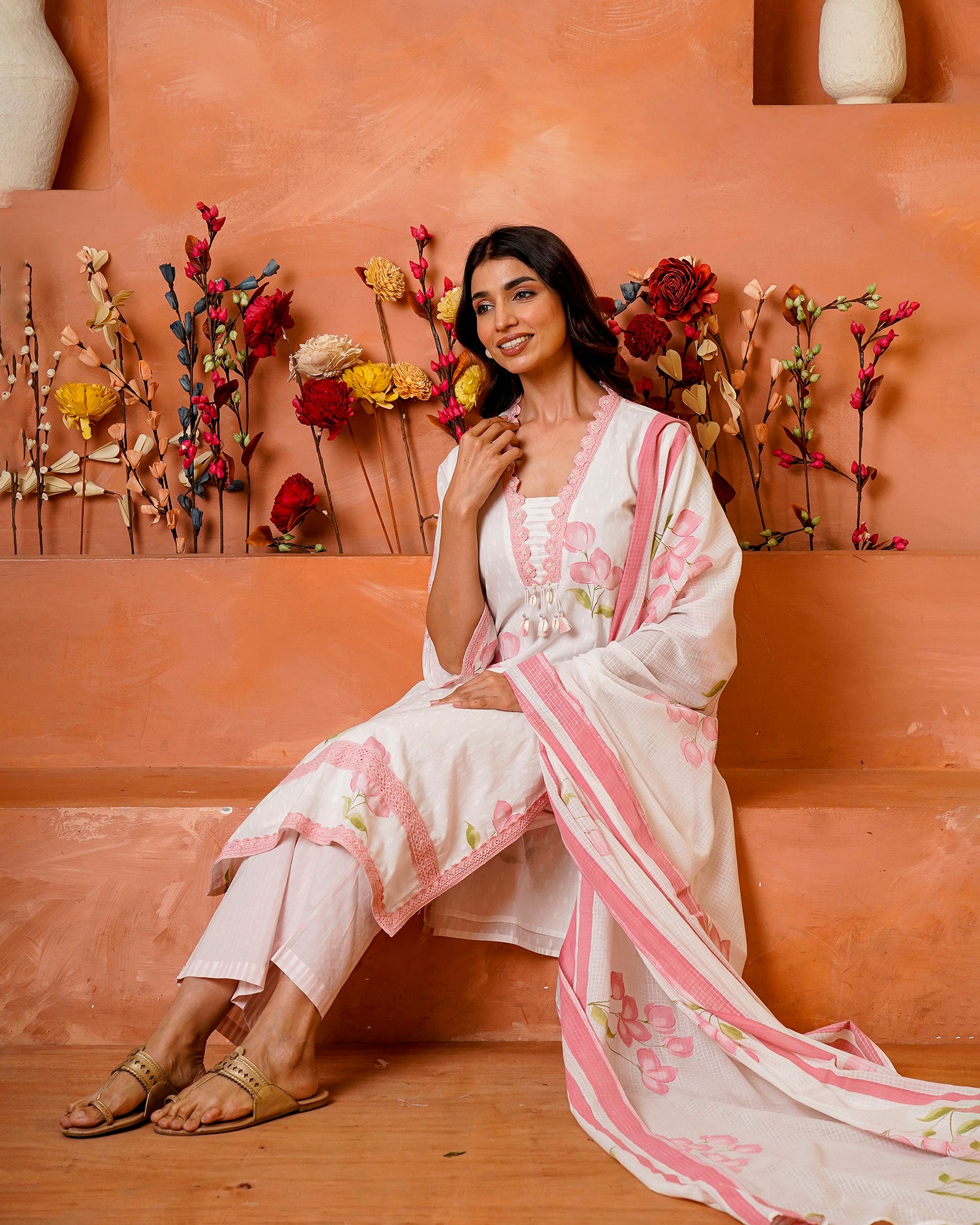 Pink Blush Petals suit set