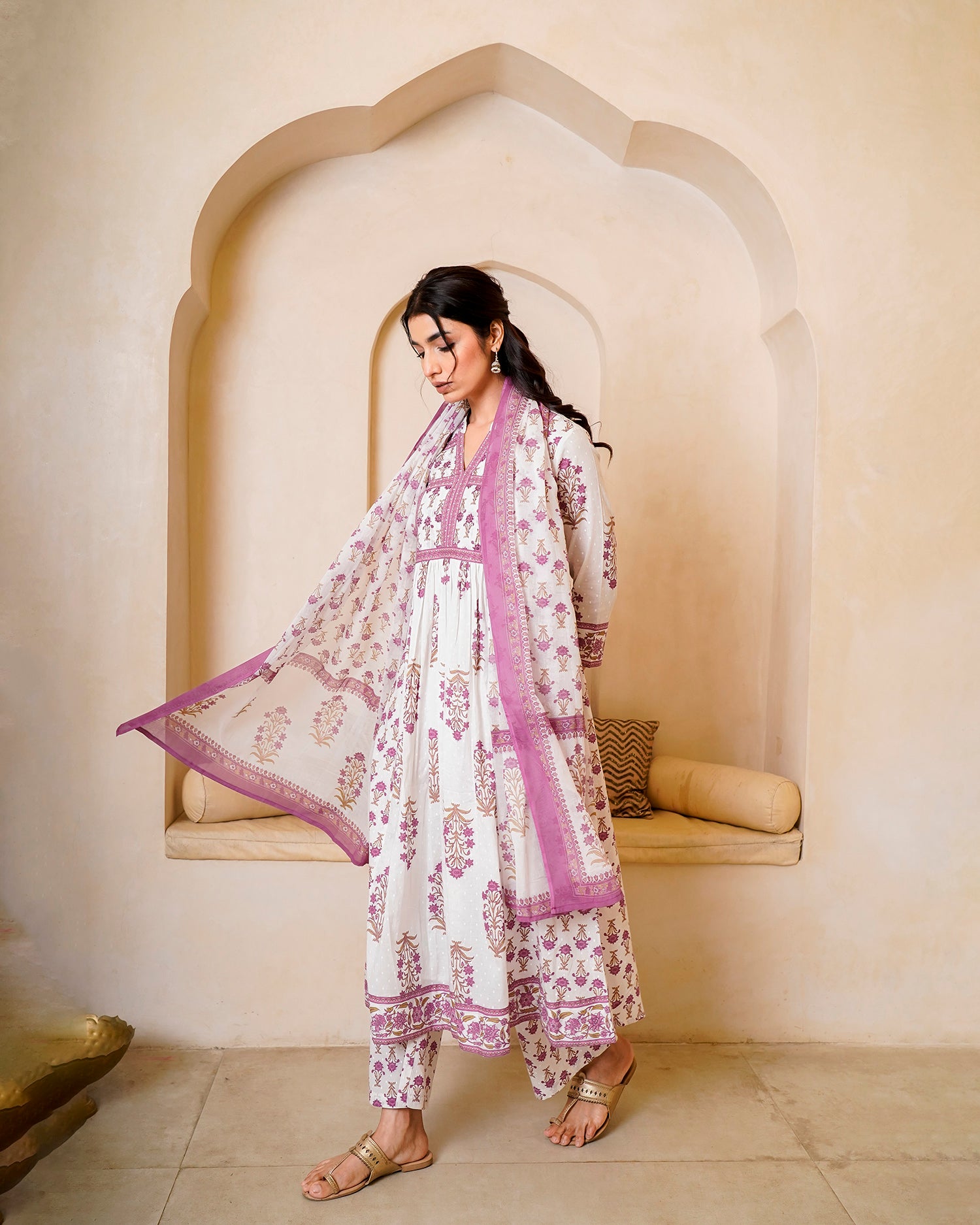 Rose pink bloom suit set