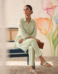 Mint Green Floral Embroidered Co-Ord Set