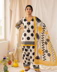 Yellow Polka farshi Suit Set