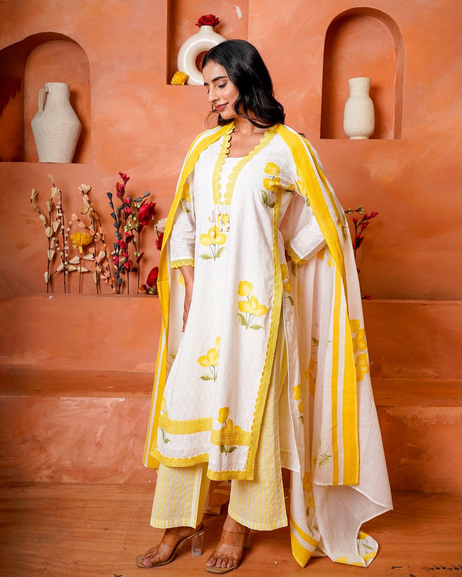 Yellow Blush Petals Suit Set