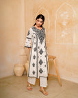 Black & White Chikankari Suit Set