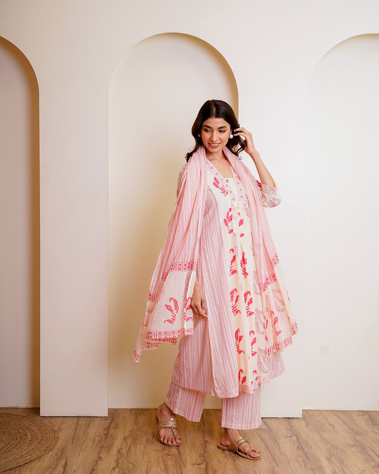 Pink Off-White Suit Set 