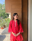 Laal Gul Strips Co-ord Set