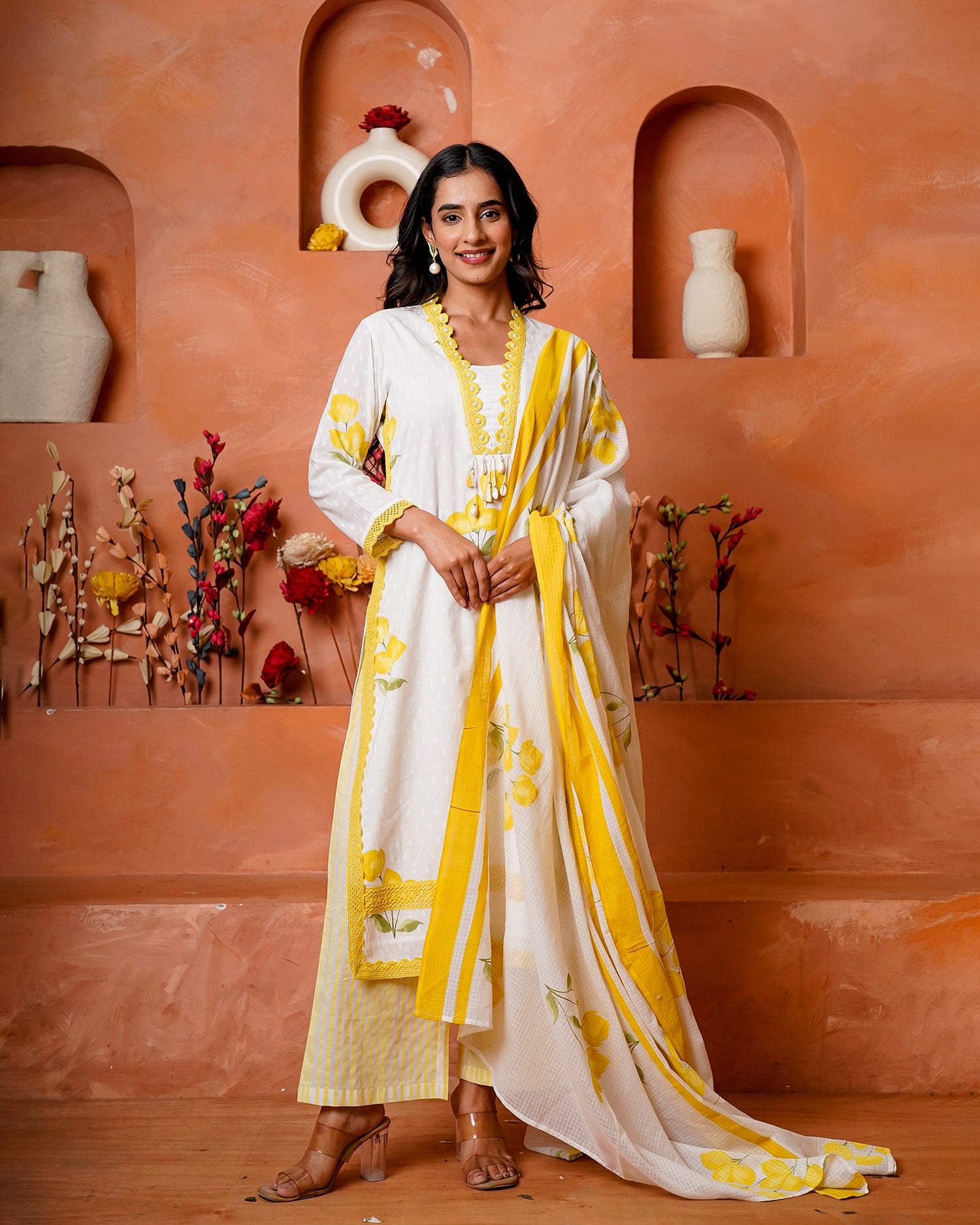 Yellow Blush Petals Suit Set
