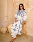 Blue & White Chikankari Suit Set